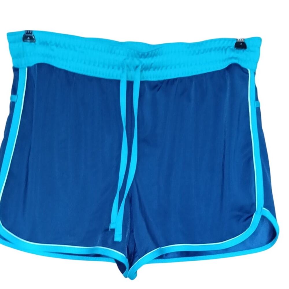Made for Life Athletic Shorts Women's Large Blue and Teal Color Elastic Waist